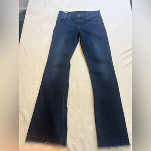 Joe's Jeans The Jessica Dark Wash Flare Leg Frayed Hem Denim Jeans Women 29